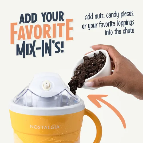 Miniatura 6 de Nostalgia Máquina Eléctrica para Hacer Helado - Máquina de Helado Suave al Estilo Antiguo Prepara Yogur Congelado o Gelato en Minutos - Divertido