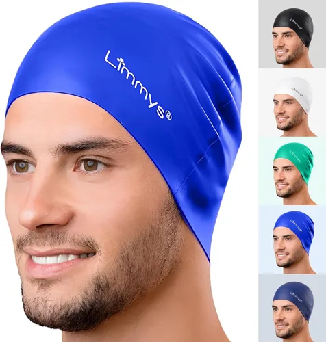 Limmys Gorro de natación unisex para hombre y mujer, gorro de natación 100% silicona para mujer, de calidad premium, elástico y cómodo, disponible