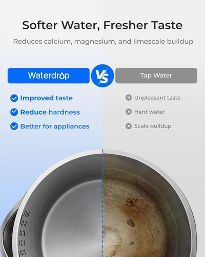 Miniatura 3 de Waterdrop ED11W - Dispensador de filtro de agua recargable con 2 filtros, jarra eléctrica instantánea potente de 5 etapas de larga duración, reduce
