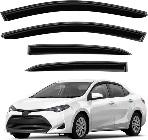 Miniatura 9 de Deflectores de ventana tintados ahumados con cinta adhesiva para ventana lateral, deflectores de lluvia compatibles con Toyota RAV4 2019-2025 - 4