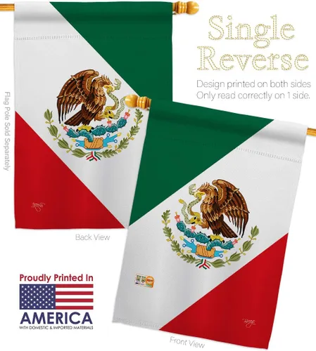Miniatura 3 de Breeze Decor HG108019 Banderas de México de la Nacionalidad Mundial Impresiones Decoración Casa Vertical 28" X 40" Jardín 13" 18.5" Doble Cara