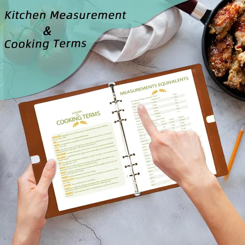 Miniatura 5 de Libro de recetas personalizado para escribir en tus propias recetas, libro de recetas personalizable de 6.7 x 9 pulgadas, 5 divisores y espacio