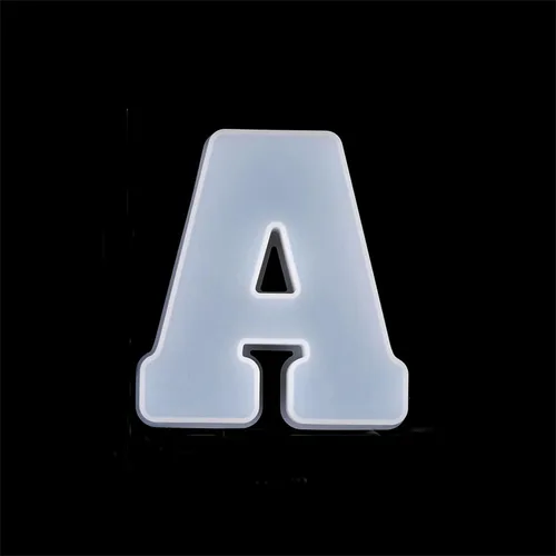 Miniatura 23 de Paquete de 26 moldes de resina epoxi de letras grandes, letras grandes de resina 3D para decoración de fiestas de cumpleaños, manualidades, fiestas