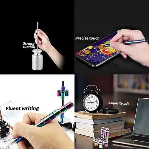 Miniatura 5 de AYXXZJD Bolígrafo de juguete de metal magnético de descompresión, multifuncional, capacidad deformable, pantalla táctil, bolígrafo de aprendizaje