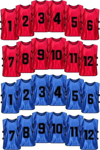 Miniatura 6 de Scrimmage - Chaleco de entrenamiento de equipo deportivo con pinnies reversibles numerados para equipo de fútbol para niños, jóvenes y adultos