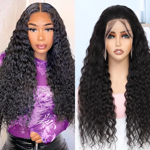 Miniatura 9 de Keshon Pelucas frontales de encaje rizado jerry 4x4 de cabello humano, densidad 180%, peluca frontal rizada, pelucas frontales de encaje
