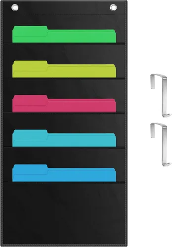 Miniatura 8 de ZKOO Organizador de archivos de pared colgante de 10 bolsillos para papel tamaño A4/documentos legales/tamaño carta, organizador de correo de pared