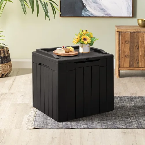 Miniatura 3 de Homall Caja de resina de 31 galones, impermeable, almacenamiento al aire libre, con cerradura, contenedor de organización y almacenamiento para Negro