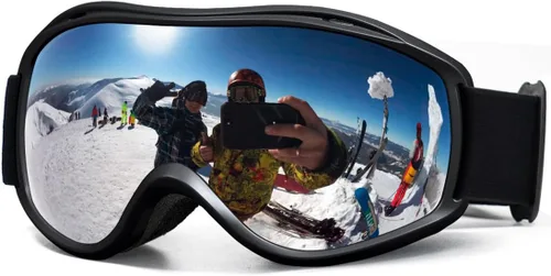 Miniatura 10 de AVV - Gafas de esquí con protección UV, gafas antiniebla para snowboard, gafas de nieve OTG para hombres, mujeres, adultos y jóvenes