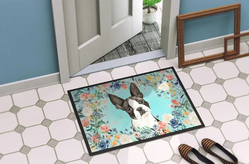 Miniatura 4 de Caroline's Treasures CK3433MAT - Tapete Boston Terrier de 18 x 27 pulgadas, para interiores y exteriores, para entrada, antideslizante, lavable