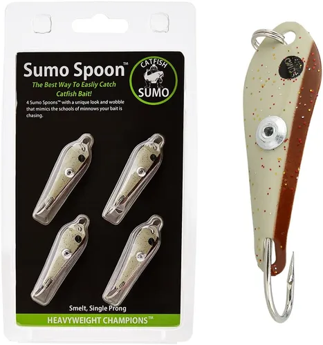 Miniatura 2 de Cuchara Sumo – Cuchara de cebo para pesca de gato, bajo blanco, lubina rayada y otros peces cebo, 1 5/8 pulgadas
