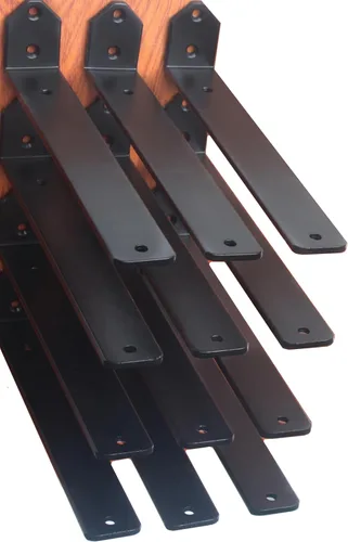 Miniatura 67 de Paquete de 12 soportes de estante en L de 8 pulgadas de largo x 6 pulgadas de alto x 1.5 pulgadas de ancho, 5 mm de grosor, soporte de estante en L