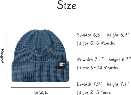 Miniatura 6 de Gorro de punto simple para bebé, Hip-Hop para niños, gorro de invierno para niñas de 0 a 5 años