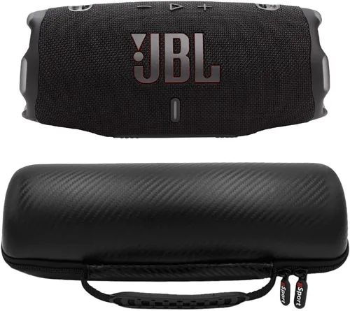 JBL Charge 6 - Paquete de altavoz portátil resistente al agua con estuche de fibra de carbono gSport (negro)
