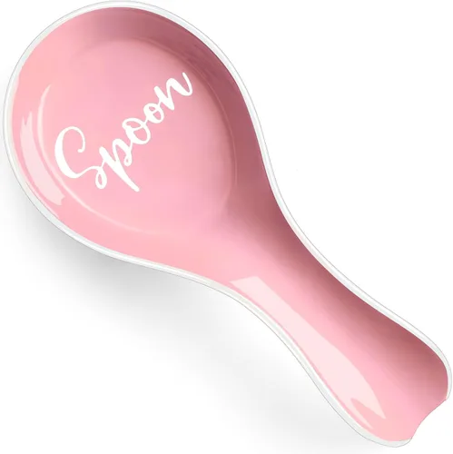 Miniatura 12 de Reposa Cucharas Turquesa para Estufa, DAYYET Soporte de Cuchara Grande de Cerámica Turquesa, Reposa Cucharas para Encimera de Cocina, Soporte