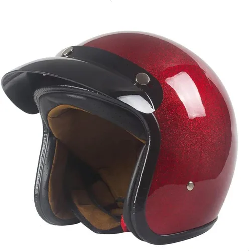 Miniatura 8 de Casco de motocicleta retro Harssidanzar 3/4 con cara abierta, estilo vintage para hombres y mujeres, aprobado por el Departamento de Transporte CU601