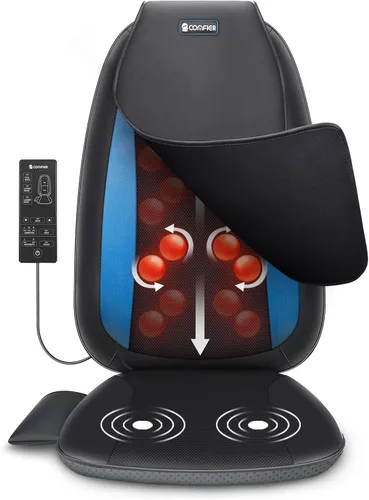 Miniatura 10 de COMFIER Shiatsu - Masajeador de espalda con calor, cojín de asiento de masaje de tejido profundo, almohadilla para silla de masaje para espalda