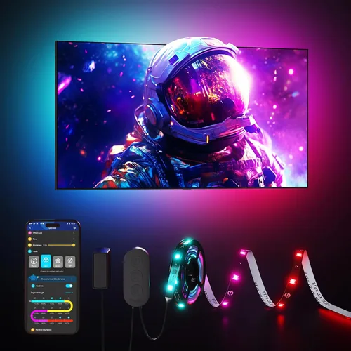 Govee Tira de retroiluminación LED para TV, retroiluminación LED inteligente RGBIC para televisores de 40 a 50 pulgadas, sincronización de música,