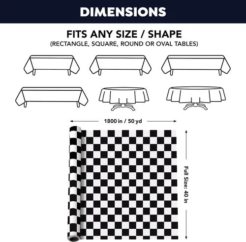 Miniatura 3 de Party Essentials mesa de plástico para banquetes, rollo disponible en 21 colores, 40 pulgadas por 150 pies, negro, Negro