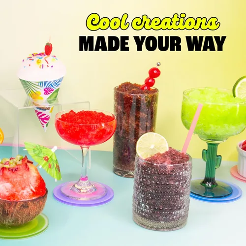Miniatura 7 de Máquina de conos de nieve mini Hawaiian Shaved Ice - Ralladora de hielo portátil de mostrador sin base antideslizante - Sin necesidad