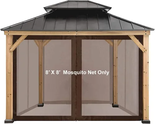 Miniatura 14 de Coastshade Panel de toldo de pérgola de repuesto para pérgola de 8 pies, paneles de privacidad para cenadores con 10 anillos de cortina y ganchos