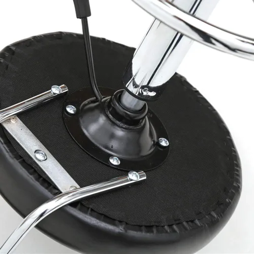 Miniatura 8 de Taburete multiusos para salón, taburete giratorio ajustable con cojín trasero y ruedas, perfecto para salón de belleza, spa, tatuaje, masaje