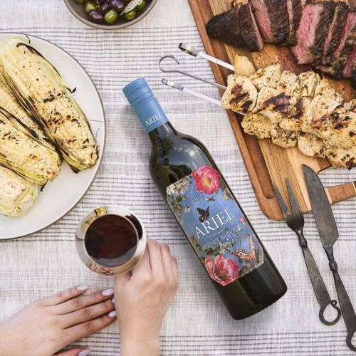 Miniatura 3 de Ariel Vineyards Cabernet Sauvignon vino sin alcohol con tarjeta de degustación BeClink y guía Alternativa al vino tinto de California sin alcohol