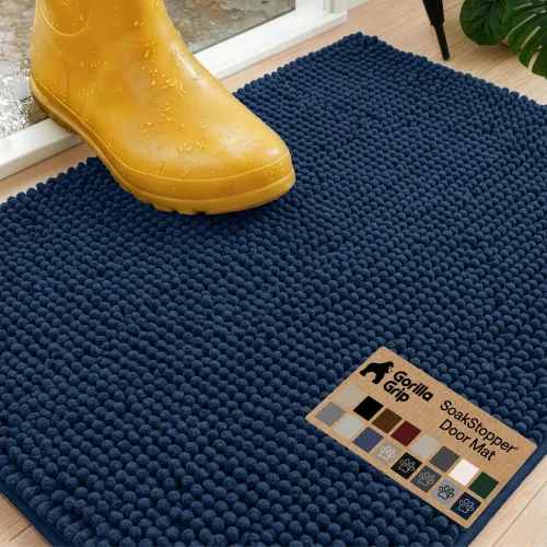 Miniatura 64 de GORILLA GRIP SOAKSTOPPER - Tapete para puerta de perro, 30 x 20 pulgadas, lavable a máquina, absorbente, captura la humedad, barro, suciedad, Negro