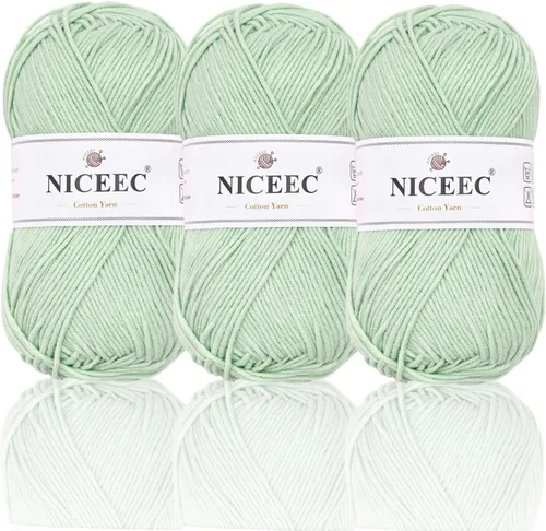 Miniatura 23 de NICEEC Hilo de algodón suave de 3 madejas, 5 capas, mezcla de algodón, suave y resistente, hilo para ganchillo y tejido, manualidades de bricolaje