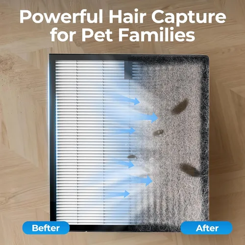 Miniatura 2 de Purificadores de aire para el hogar, habitación grande de hasta 2200 pies cuadrados con filtros lavables, purificadores de aire EVALIT para Blanco