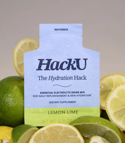 Miniatura 7 de HackU Hydration Hack - Paquetes de hidratación de electrolitos y piel – Mezcla de bebida sin azúcar, sin hinchazón con magnesio, ácido hialurónico