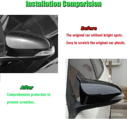 Miniatura 5 de Estilo de Coche ABS Puerta Cuerno de Buey Espejo Retrovisor Carcasa Cubierta Tapas Moldura Accesorios de Decoración Exterior Para Toyota Corolla