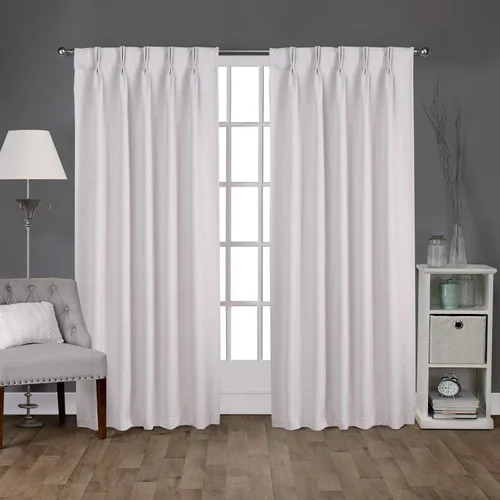 Miniatura 13 de Par de paneles de cortinas plisadas de doble pellizco para ventana (con 2 paneles combinados, 42 pulgadas de ancho x 45 pulgadas de largo)