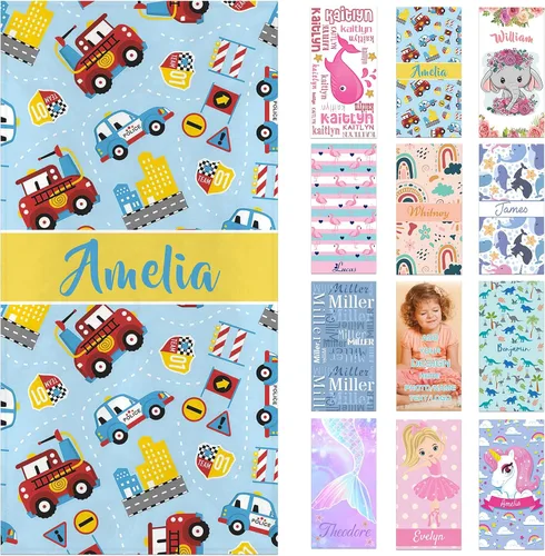 Miniatura 35 de Toallas de playa personalizadas para adultos y niños con nombres, toallas de playa personalizadas para hombres y mujeres, toalla de baño