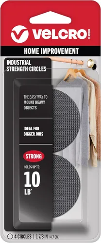 VELCRO Brand Adhesivo adhesivo adhesivo para sujetadores industriales, resistencia de grado profesional, uso en interiores y exteriores, 1 7/8