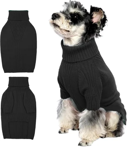 Miniatura 54 de IECOii Suéter extragrande para perro, suéteres térmicos cálidos para perros de raza gigante, ropa de punto, cuello alto de invierno, elástica