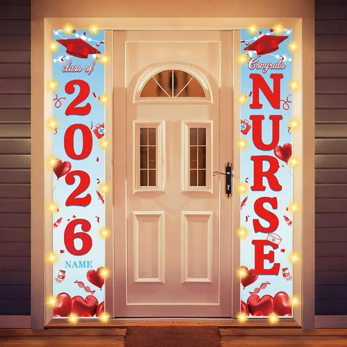 Miniatura 38 de Decoraciones personalizadas para fiestas de graduación 2026 – Cartel de felicitación de graduación grande – Cartel de fondo de graduación