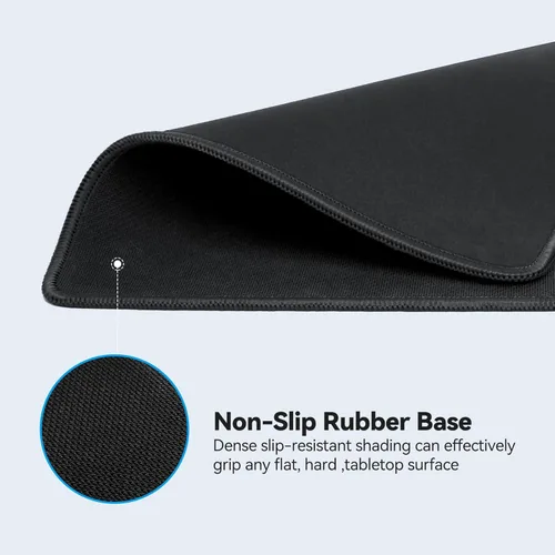 Miniatura 3 de TECKNET Paquete de 4 alfombrillas para mouse con costuras antideshilachamiento, superficie impermeable y base de goma antideslizante con bordes