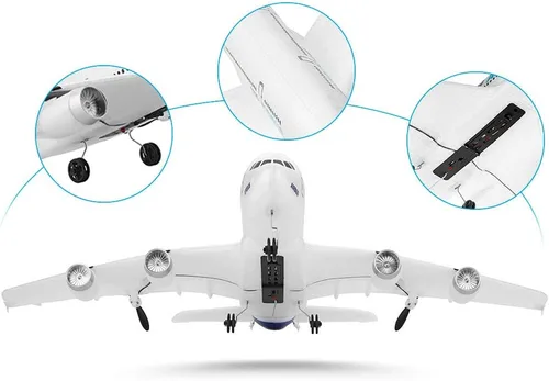 Miniatura 8 de GoolRC Avión RC, WLtoys XK A120 A380 Modelo de Avión Aircar, Avión de Control Remoto 3CH 2.4G, Aeronave RC EPP de Ala Fija RTF Juguete para Adultos
