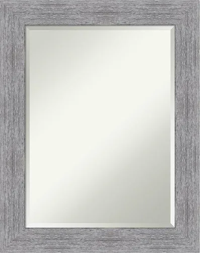 Miniatura 12 de Amanti Art Brown Wall Mirror 25x21 Bark Rustic Char Rectangle Bathroom Mirror for Wall Decor Living Room, Small Rustic Farmhouse Frame, Hangs
