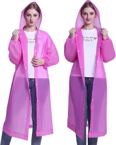 Miniatura 16 de Poncho de lluvia para adultos, reutilizables, paquete de 2 a 5 unidades, capa impermeable de EVA con capucha, equipo de lluvia para hombres