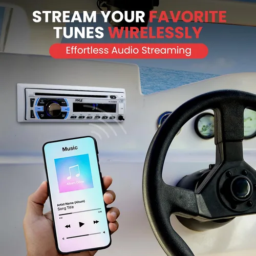 Miniatura 3 de Pyle, Estéreo integrable al tablero del automóvil, inalámbrico, conexión Bluetooth, unidad receptora de radio, PLCD43BTM