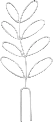 Miniatura 5 de Enrejado de jardín, enrejado pequeño en forma de hoja de hierro forjado para vides, rosas, plantas trepadoras, plantas en maceta (blanco)