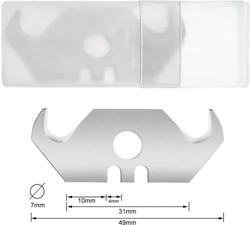 Miniatura 3 de Mudder Cuchillas de gancho de utilidad Cuchillas de afeitar de gancho de acero para techos y alfombras con caja de plástico(30)