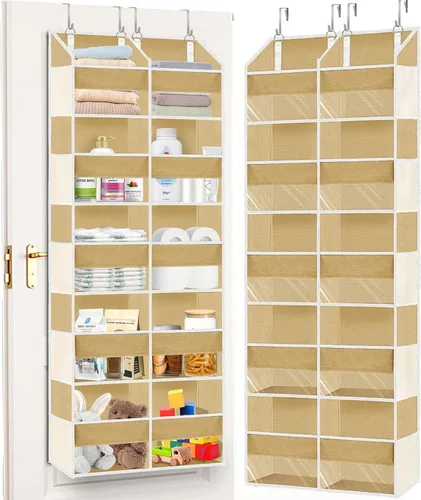 Miniatura 13 de Organizador para colocar sobre la puerta, 5 niveles extra grande detrás de la puerta con 10 bolsillos delanteros grandes y 10 bolsillos de malla