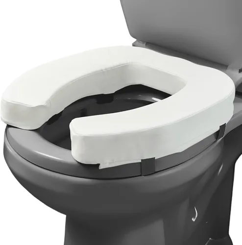 Miniatura 11 de Lunderg Elevador acolchado para asiento de inodoro para personas mayores, añade 2 pulgadas. Ajuste universal. Cojín de asiento de inodoro elevado