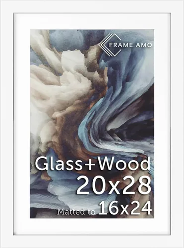 Miniatura 118 de Frame Amo Marco de póster de madera maciza de 13 x 19 pulgadas, color natural, tapete blanco para imagen de 11 x 17 pulgadas, parte frontal
