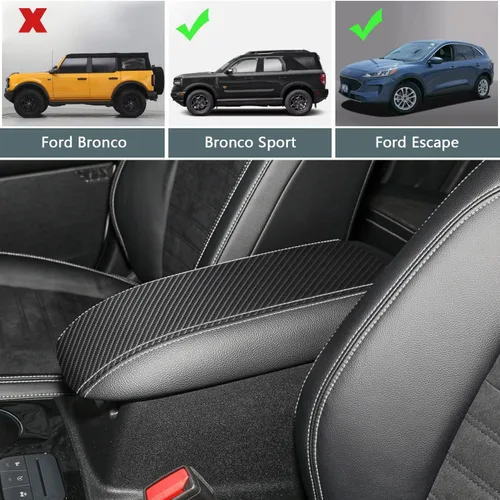 Miniatura 4 de HORRY Funda para reposabrazos de consola central adecuada para Ford Escape 2020-2023, Ford Bronco Sport 2021, 2022, 2023, protector de piel