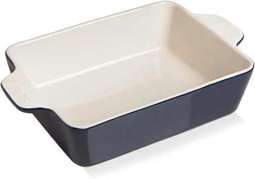 Miniatura 24 de Sweejar Plato de Cerámica para Hornear, Bandeja Rectangular Pequeña para Hornear con Asas Dobles, 20 Oz para Cocinar, Brownie, Cocina, 6.5 x 4.9 x