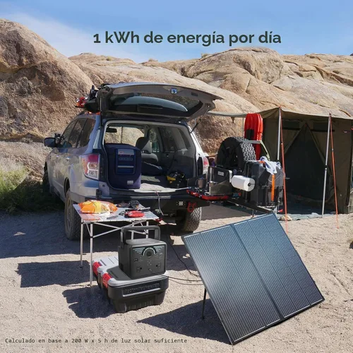 Miniatura 2 de Renogy - Paneles solares portátiles de 200W 12V en maleta con controlador de carga impermeable de 20A, panel solar plegable de 200 vatios con patas